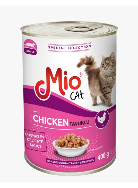 Mio Cat Adult Wet Food Chunks in Gravy with Chicken - 400g Can